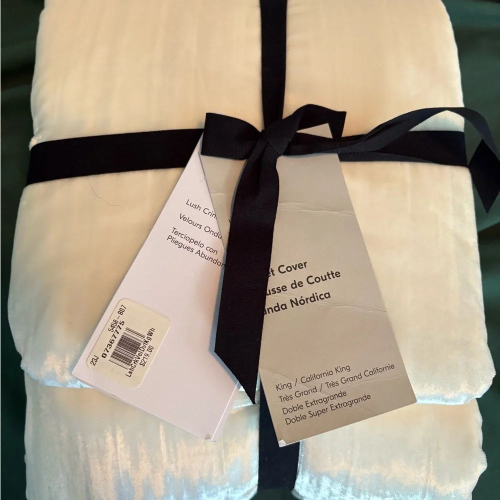 West Elm King Velvet Duvet Cover- new in packaging